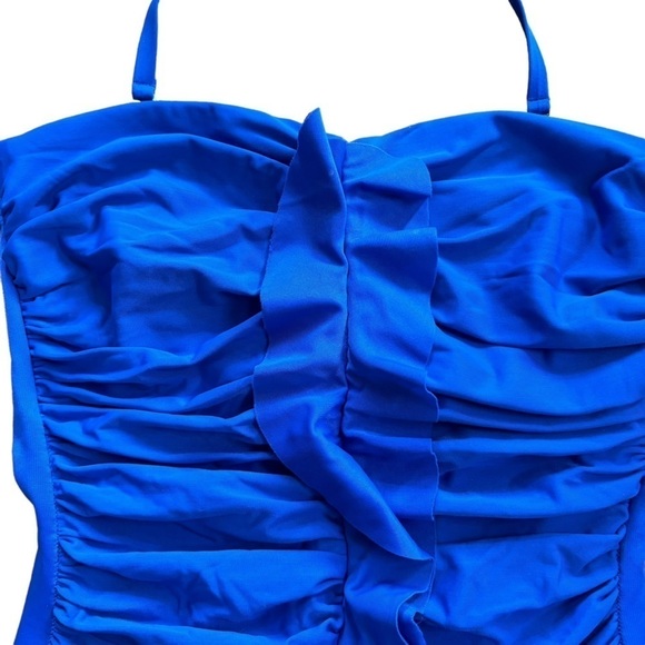 Miraclesuit Blue Camilla Shapewear One Piece Swimsuit Ruched Ruffle Front Size 8 - Picture 16 of 16